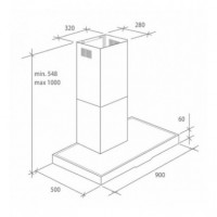 Campana Extractora Decorativa Hoover Vanity HDSV985B Clase A