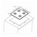 Placa de Gas Candy CHW6LBX de 4 Quemadores Acero Inoxidable