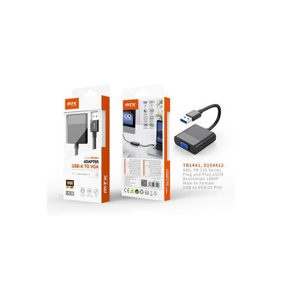 MTK Adaptador  Usb/M a VGA/M TB1441 Negro