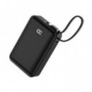 PowerBank Nilox 20000 mAh 65W 2xUSB-C con Cable y Display LED Negro (NXPW65WPRO)