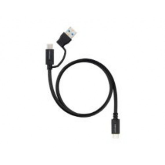 Nanocable Cable USB-C 3.2 Gen2 (10Gbps, 60W, 4K/60Hz) USB-C+USB-A Macho a USB-C Macho 0.5m Negro (10.01.4800)