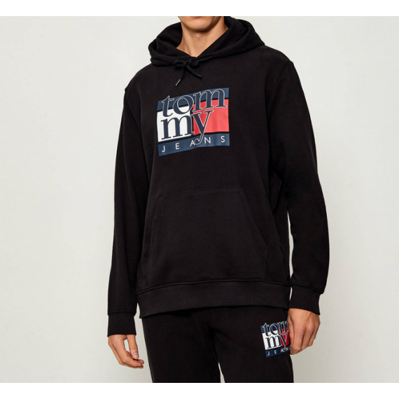 Sudadeta Tommy Jeans flag negra PB