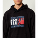 Sudadeta Tommy Jeans flag negra PB