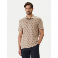 SS ALL OVER 4G JACQAURD POLO TAUPE/BLUE