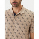 SS ALL OVER 4G JACQAURD POLO TAUPE/BLUE