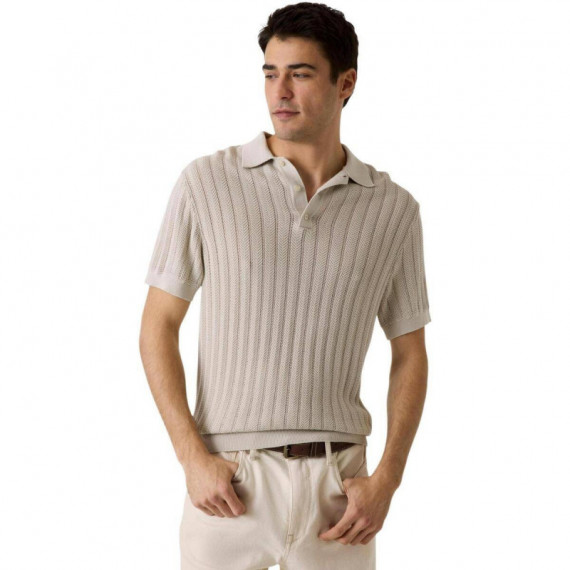 LONNY POLO SS HARRINGBONE STIT LIGHT OAK