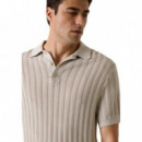 LONNY POLO SS HARRINGBONE STIT LIGHT OAK