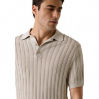 LONNY POLO SS HARRINGBONE STIT LIGHT OAK