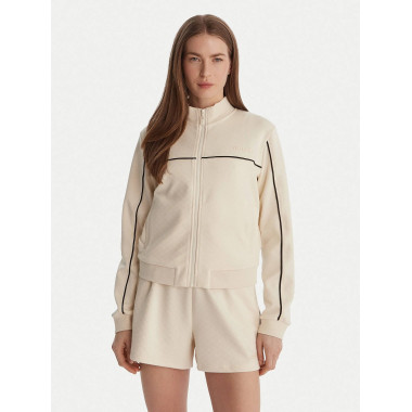 Clara Full Zip Sweatshirt Pearl White  GUESS