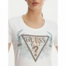 SS CN FLOWER TRIANGLE TEE PURE WHITE