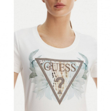 SS CN FLOWER TRIANGLE TEE PURE WHITE