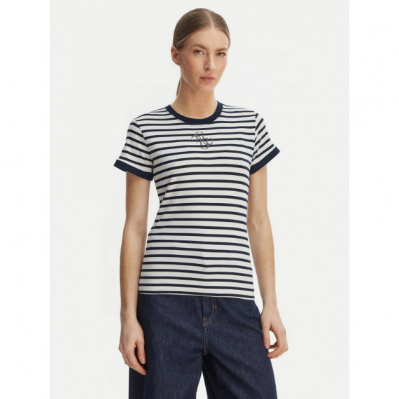 SS CN STRIPED MINI 4G LOGO TEE BLACKENED