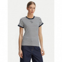 SS CN STRIPED MINI 4G LOGO TEE BLACKENED