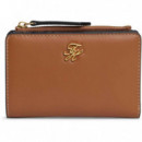 TH SCRIPT LEATHER BIFOLD COGNAC