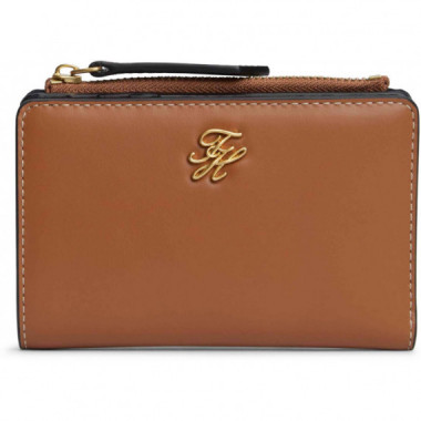 TH SCRIPT LEATHER BIFOLD COGNAC