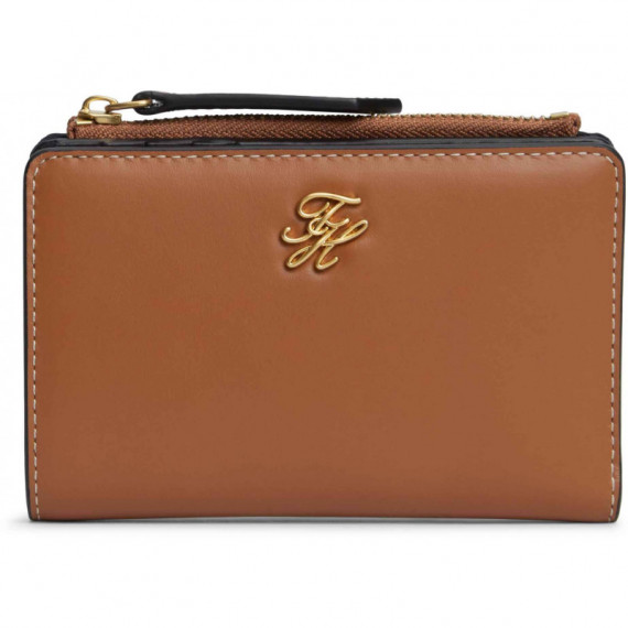 TH SCRIPT LEATHER BIFOLD COGNAC