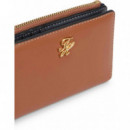 TH SCRIPT LEATHER BIFOLD COGNAC