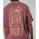 Camisetas Hombre Camiseta GRAMICCI Footprints Pigment Dyed Red