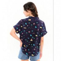 Blusas y Camisas Camisa BEHULAH Sandal Palmeras Azul Marino