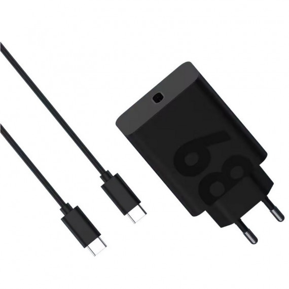 Cargador de Pared MOTOROLA Turbopower Gan Usb-c 68W 20V/3.4A Black + Cable Usb-c 1M