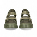 SANDALIA PLATAFORMA VELCROS KAKI