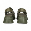 SANDALIA PLATAFORMA VELCROS KAKI