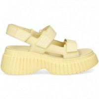 SANDALIA PLATAFORMA VELCROS BEIGE