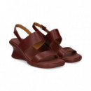SANDALIA 2 TIRAS PIEL BURDEOS