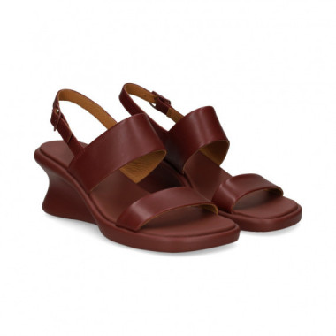 SANDALIA 2 TIRAS PIEL BURDEOS