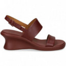 SANDALIA 2 TIRAS PIEL BURDEOS