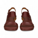 SANDALIA 2 TIRAS PIEL BURDEOS