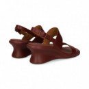 SANDALIA 2 TIRAS PIEL BURDEOS