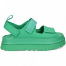 SANDALIA PLATAFORMA VELCROS VERDE