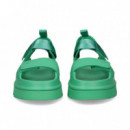 SANDALIA PLATAFORMA VELCROS VERDE