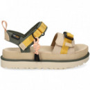 SANDALIA CON TRABAS SERRAJE BEIGE