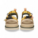 SANDALIA CON TRABAS SERRAJE BEIGE