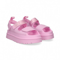 Sandalia Plataforma Velcros Rosa  UGG
