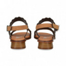 SANDALIA 2 TIRAS PLATA+CUERO