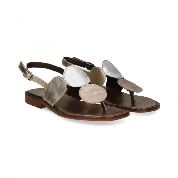 ESCLAVA CIRCULOS PLATINO+BRONCE