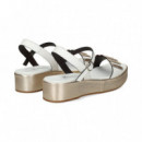 SANDALIA CARMELITA PLATINO+BLANCO
