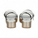 SANDALIA CARMELITA PLATINO+BLANCO