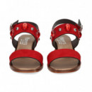 SANDALIA 2 TIRAS + APLIQUE ANTE BURDEOS