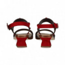SANDALIA 2 TIRAS + APLIQUE ANTE BURDEOS