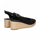 ABIERTO PUNTA Y TALON TEXTIL NEGRO