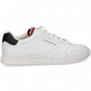 TALON AZUL DEPORTIVO PIEL BLANCO