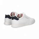 TALON AZUL DEPORTIVO PIEL BLANCO