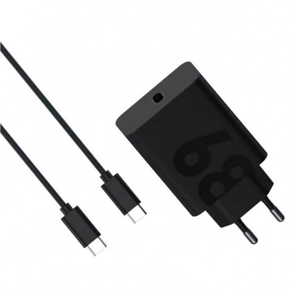 Cargador de Pared Motorola TurboPower GaN USB-C 68W Negro + Cable USB-C 1M