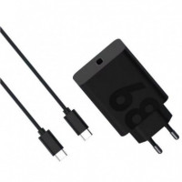 Cargador de Pared Motorola TurboPower GaN USB-C 68W Negro + Cable USB-C 1M