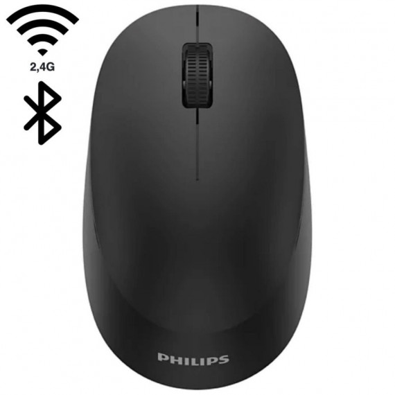 Philips SPK7407B Ratón Inalámbrico 2.4G y Bluetooth - Ambidiestro Negro