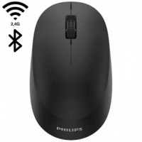 PHILIPS SPK7407B Ratón Inalámbrico 2.4G y BLUETOOTH - Ambidiestro Negro